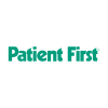 Patient First logo, green bold wordmark on a white background.