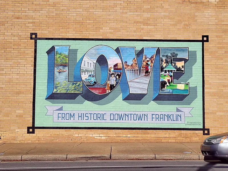 downtown franklin love mural