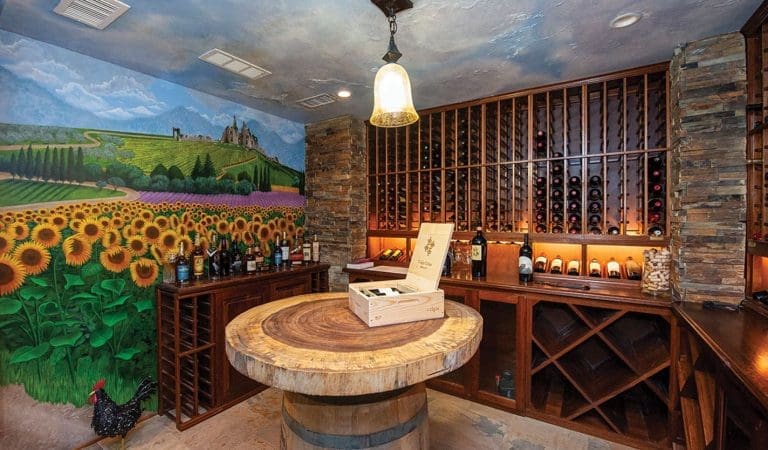 Mark and Kathy Batzel's Tuscany-inspired wine cellar in Virginia Beach is about communing and connecting as much as it is about storing and enjoying wine, says Mark.