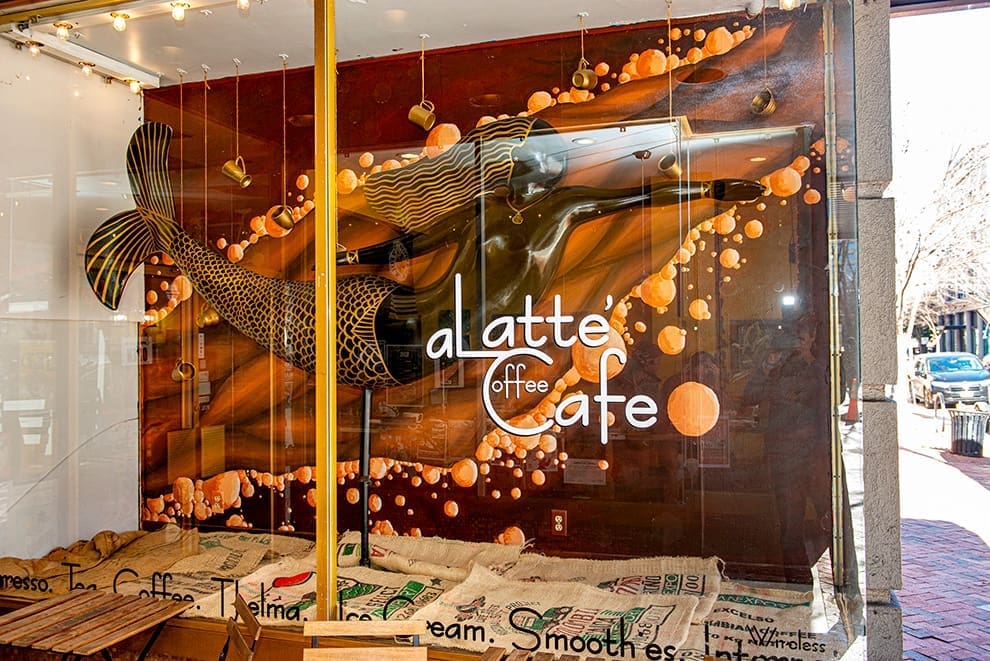 Alatte Cafe coffee shop Norfolk Window