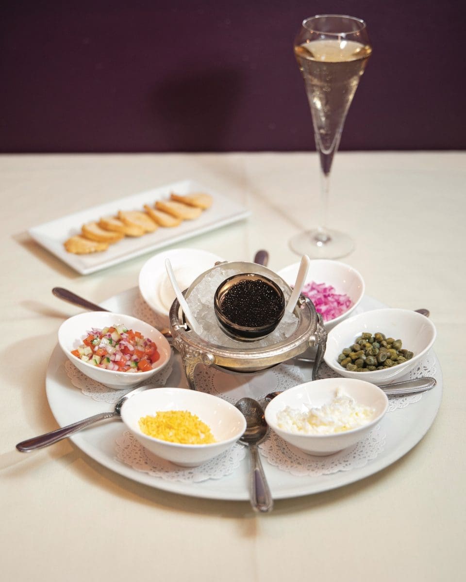 Byrd & Baldwin caviar and champagne