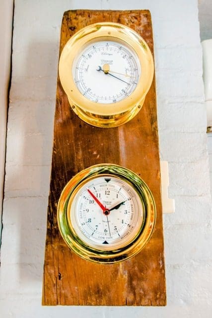 lighthouse clock and barometer