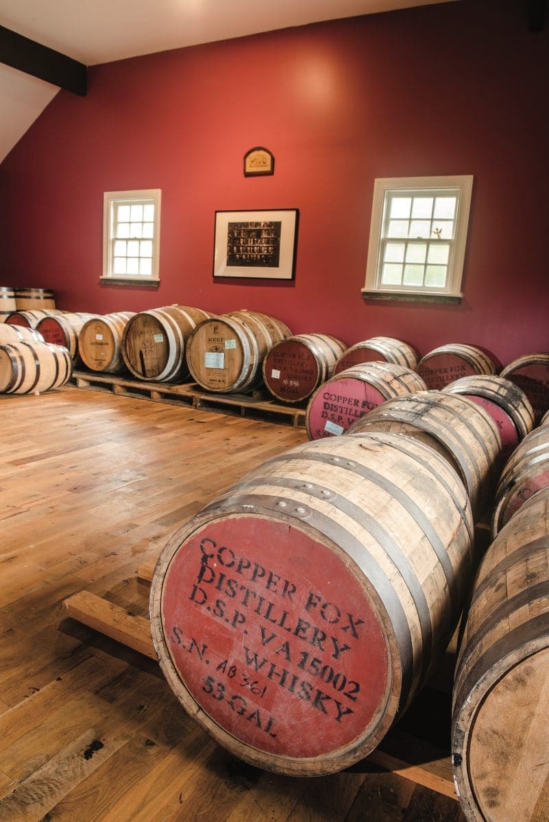 Copper Fox Distillery, barrels