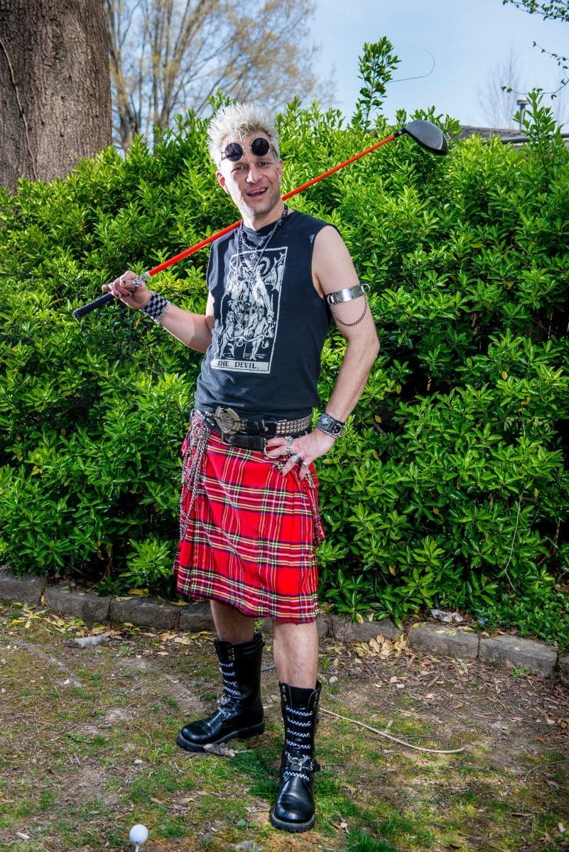 Windle McFly wearing a kilt