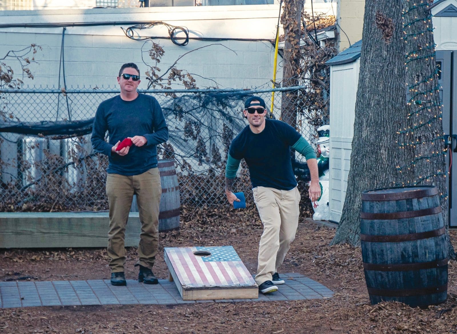 cornhole at Hank's Filling Station
