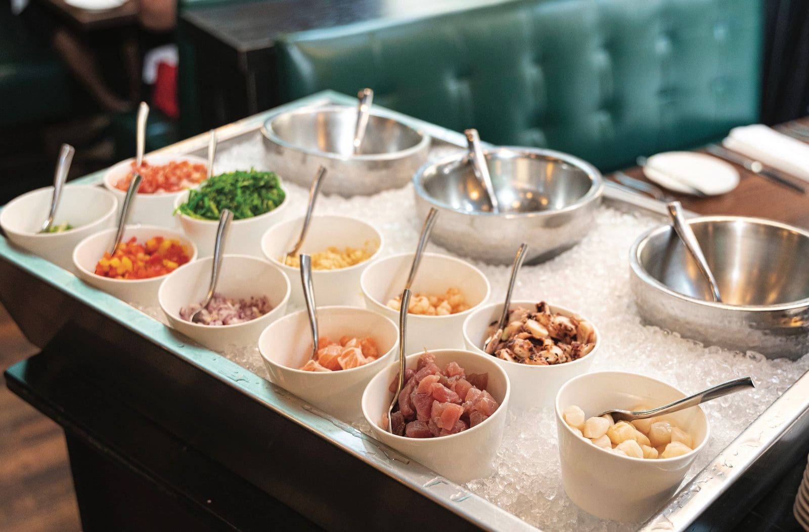 Ceviche and Poke cart at Saltine