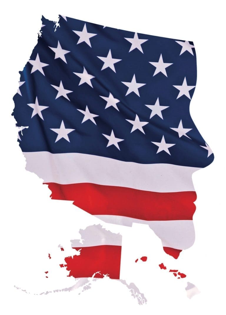 2016 US presidential elections map concept isolated on white background