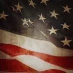 Closeup of grunge American flag