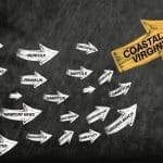 arrow with many followed arrows for trend leader or leadership concept