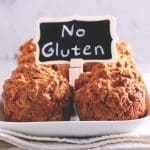 No gluten muffins on plate, selective focus