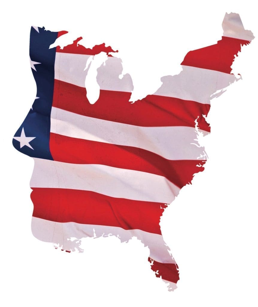 2016 US presidential elections map concept isolated on white background